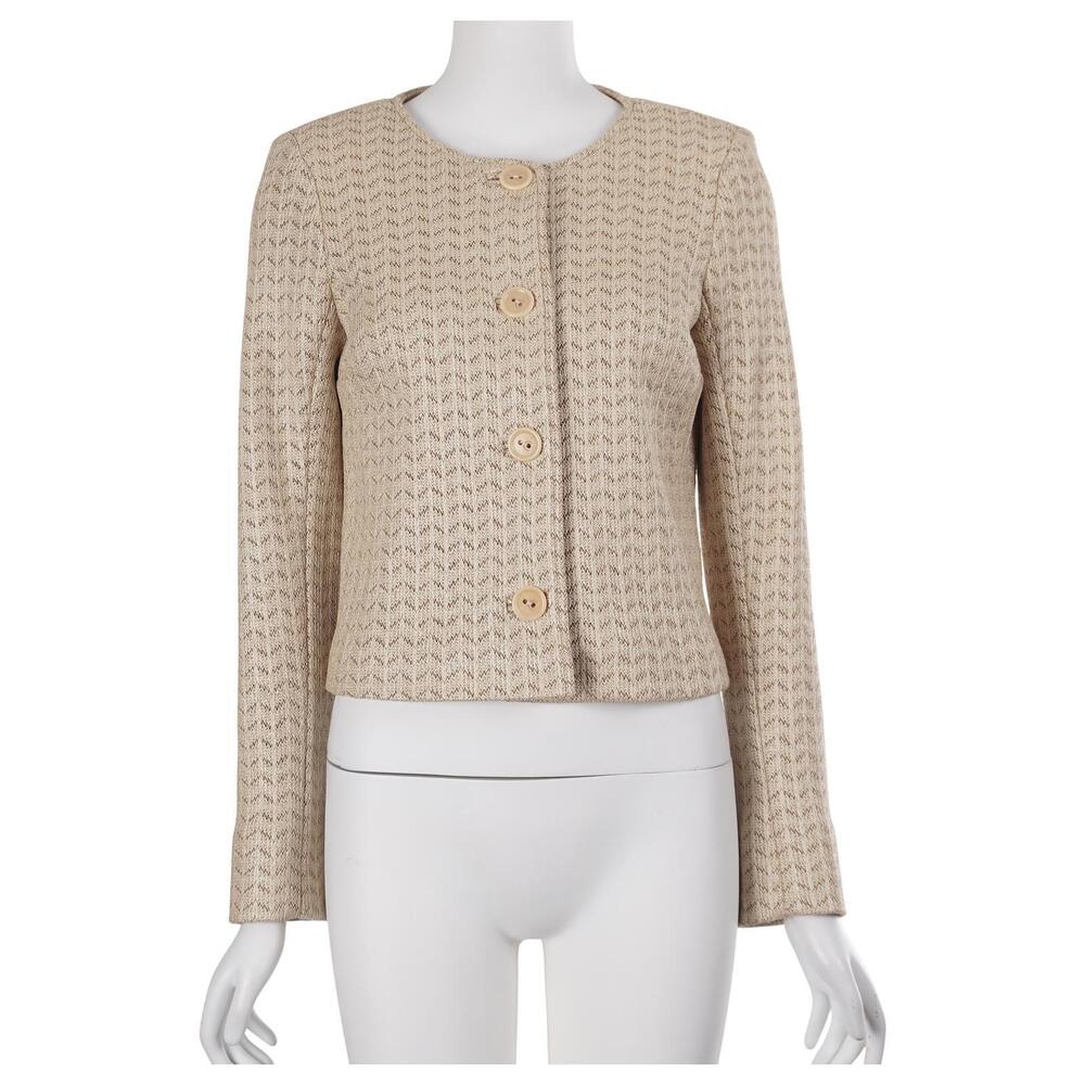 Cotelac Jacket Size 0 (XS/S) Wheat Beige Cotton Blend Button Front Lined Blazer